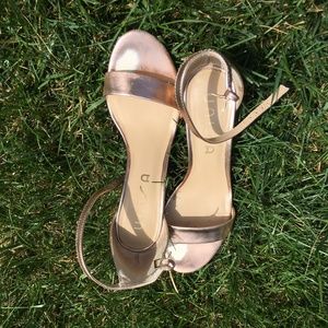 rose gold block heels